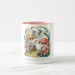 Fairy First Girl Birthday Party Zweifarbige Tasse
