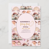 Fairy First Girl's 1. Geburtstag Einladung (Vorderseite)