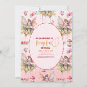 Fairy First Girl's 1. Geburtstag Einladung (Vorderseite)