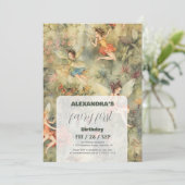 Fairy First Girl's 1. Geburtstag Einladung (Stehend Vorderseite)