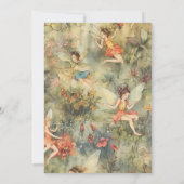 Fairy First Girl's 1. Geburtstag Einladung (Rückseite)