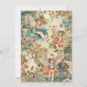 Fairy First Girl's 1. Geburtstag Einladung (Rückseite)