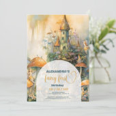 Fairy First Girl's 1. Geburtstag Einladung (Stehend Vorderseite)