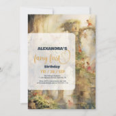 Fairy First Girl's 1. Geburtstag Einladung (Vorderseite)