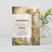 Fairy First Girl's 1. Geburtstag Einladung (Stehend Vorderseite)