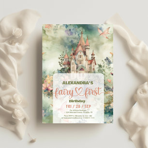 Fairy First Girl's 1. Geburtstag Einladung