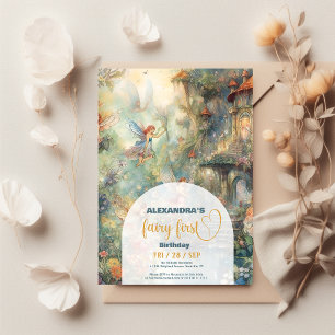 Fairy First Girl's 1. Geburtstag Einladung