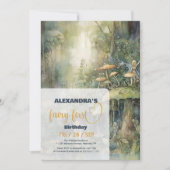 Fairy First Girl's 1. Geburtstag Einladung (Vorderseite)