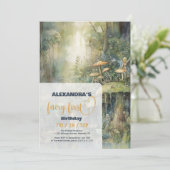Fairy First Girl's 1. Geburtstag Einladung (Stehend Vorderseite)
