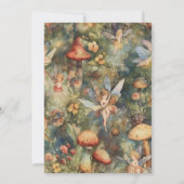 Fairy First Girl's 1. Geburtstag Einladung (Rückseite)