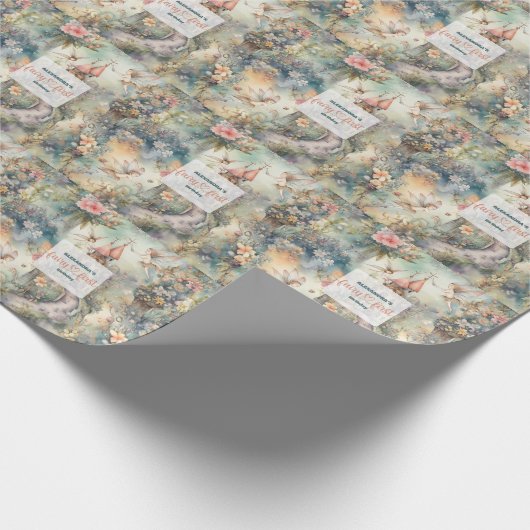 Fairy First Girl's 1. Geburtstag Geschenkpapier (Ecke)