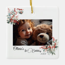 Fairy First Girl's 1. Geburtstag Keramikornament