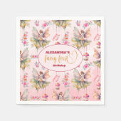 Fairy First Girl's 1. Geburtstag Serviette (Vorderseite)