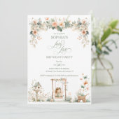 Fairy First Girl's Birthday Party Custom Einladung (Stehend Vorderseite)