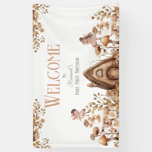 Fairy First Magic Boho Birthday Banner (Vertikal)