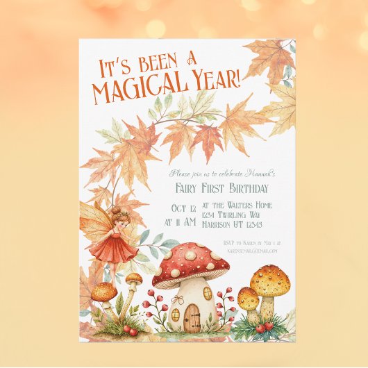 Fairy First Magic november Birthday Einladung