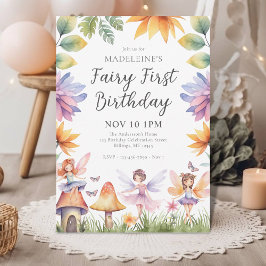 Fairy First Magical Garden 1. Geburtstag Einladung