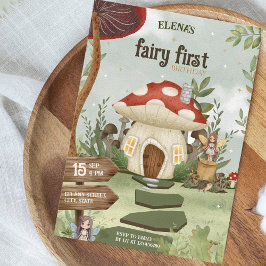 Fairy First Mushroom Forest 1st Birthday Einladung