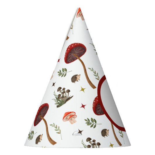 Fairy First Mushroom Forest Igel Pattern Partyhütchen (Links)