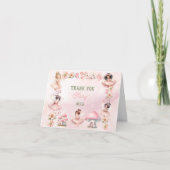 Fairy First Mushroom House Pink Birthday Dankeskarte (Vorderseite)
