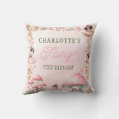 Fairy First Mushroom House Pink Birthday Kissen (Rückseite)
