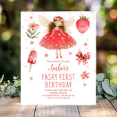 Fairy First Strawberry Budget Geburtstag Einladung