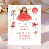 Fairy First Strawberry Budget Geburtstag Einladung