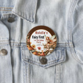 Fairy First Theme Girl's 1. Geburtstag Party Button (Beispiel)