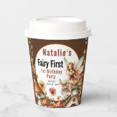 Fairy First Theme Girl's 1. Geburtstag Party Pappbecher (Vorderseite)