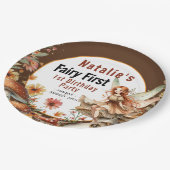 Fairy First Theme Girl's 1. Geburtstag Party Pappteller (Schrägansicht)