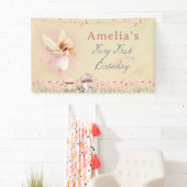 Fairy First Theme Girl's 1st Birthday Party Custom Banner (Insitu)