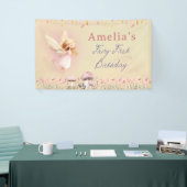 Fairy First Theme Girl's 1st Birthday Party Custom Banner (Messeveranstaltung)