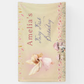 Fairy First Theme Girl's 1st Birthday Party Custom Banner (Vertikal)