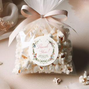 Fairy First Vintag Floral Geburtstag Runder Aufkleber