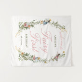 Fairy First Vintag Floral Geburtstag Willkommen Wandteppich (Vorderseite (Horizontal))