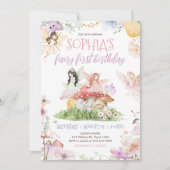 Fairy First Whimsical Birthday Party Einladung (Vorderseite)