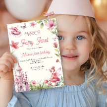 Fairy First Wildblume Wasserfarbe 1. Geburtstag