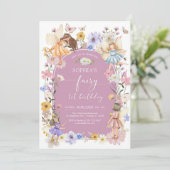 Fairy First Wildflower 1st Birthday Invitation Einladung (Stehend Vorderseite)