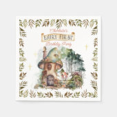 Fairy First Woodland Animals Pilz 1. Geburtstag Serviette (Vorderseite)