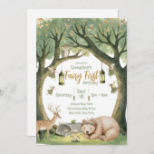 Fairy First Woodland zum Geburtstag Einladung (Vorne/Hinten)