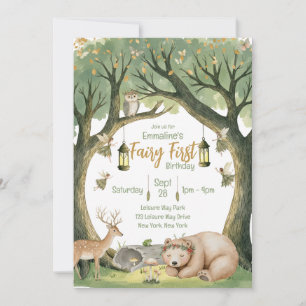Fairy First Woodland zum Geburtstag Einladung