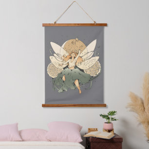 Fairy fliegt am Himmel Wandteppich Mit Holzrahmen