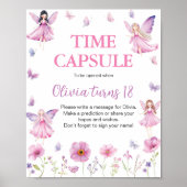 Fairy Floral Butterfly Birthday Party Time Capsule Poster (Vorne)