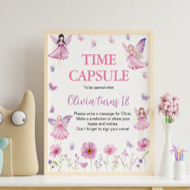 Fairy Floral Butterfly Birthday Party Time Capsule Poster