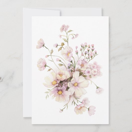 Fairy Floral Erster Geburtstag Einladung (Rückseite)