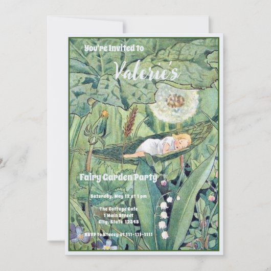 Fairy Floral Garden Bezauberter Wald Girl Geburtst Einladung (Vorderseite)