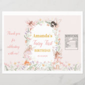 Fairy Floral Garden Birthday Chip Bag Wrapper Flyer (Vorne)