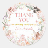 Fairy Floral Garden Birthday Classic Round Sticker (Vorderseite)