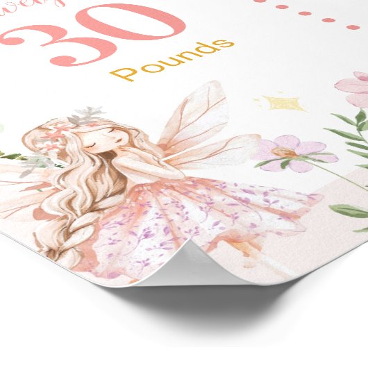 Fairy Floral Garden Erstes Jahr Foto Meilenstein Poster (Ecke)