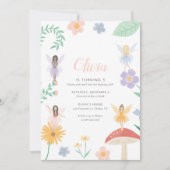 Fairy Floral Girl Birthday Party Einladung (Vorderseite)